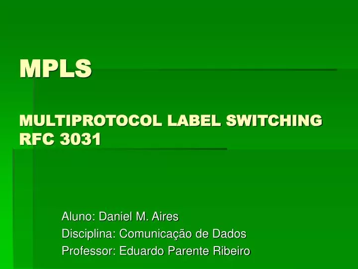 mpls multiprotocol label switching rfc 3031