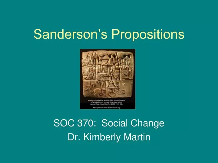 sanderson s propositions