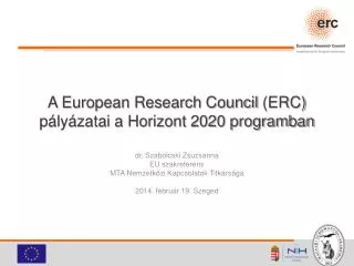 a european research council erc p ly zatai a horizont 2020 programban