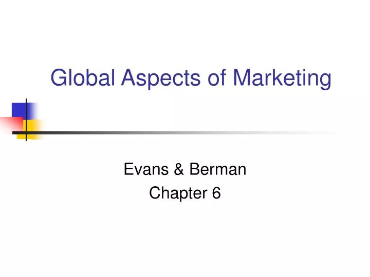 global aspects of marketing