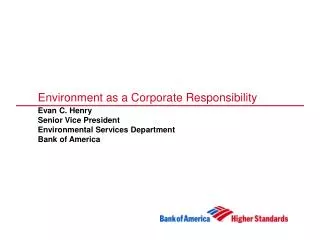 Environment as a Corporate Responsibility
