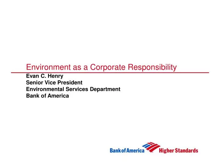 environment as a corporate responsibility