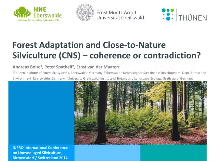 forest adaptation and close to nature silviculture cns coherence or contradiction