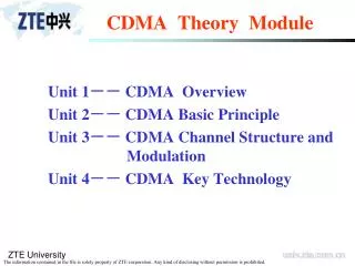 CDMA Theory Module