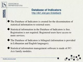Database of Indicators db1.stat.lt/statbank