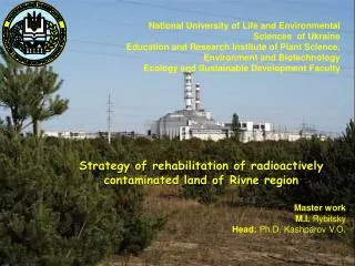 Strategy of rehabilitation of radioactively contaminated land of Rivne region