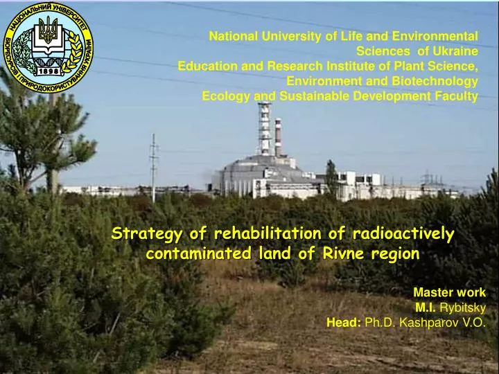 strategy of rehabilitation of radioactively contaminated land of rivne region