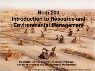 Rem 200 Introduction to Resource and Environmental Management