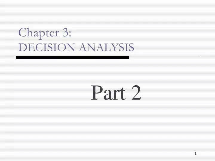chapter 3 decision analysis