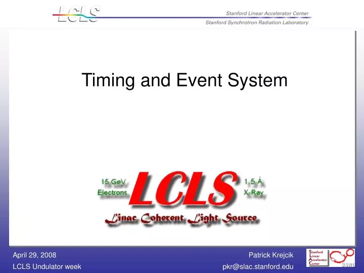 timing and event system