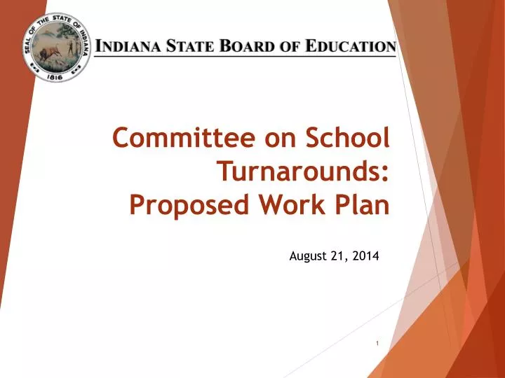 committee on school turnarounds proposed wor k plan