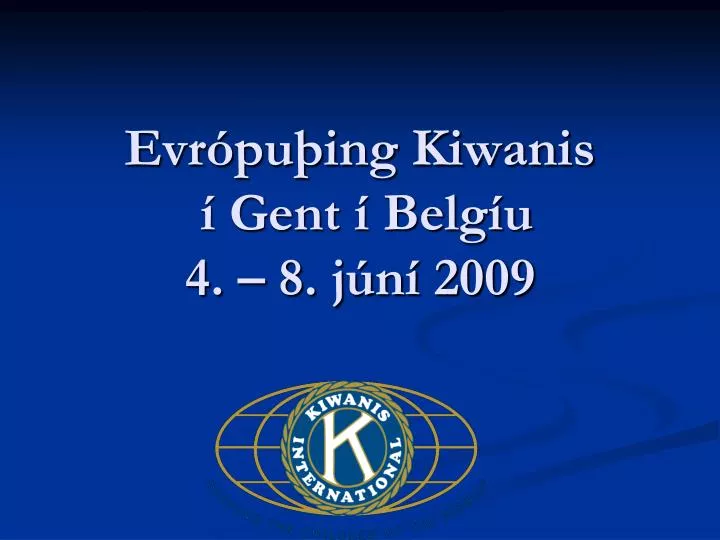 evr pu ing kiwanis gent belg u 4 8 j n 2009
