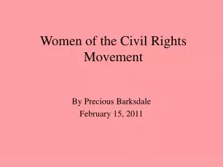 Women of the Civil Rights Movement