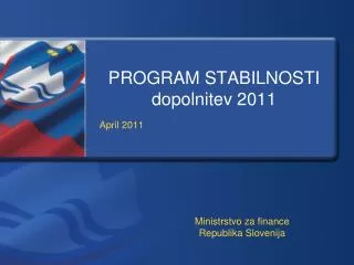 program stabilnosti dopolnitev 2011