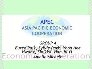 APEC ASIA PACIFIC ECONOMIC COOPERATION