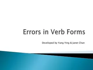 Errors in Verb Forms