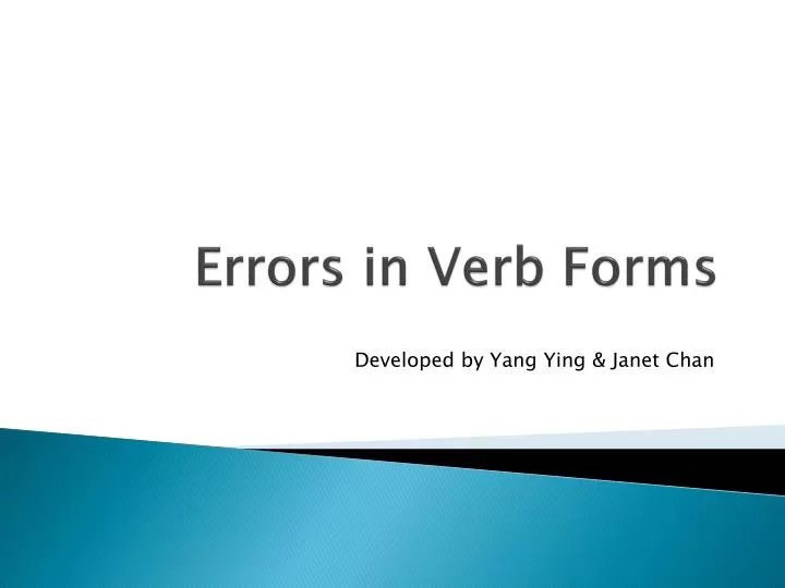 errors in verb forms