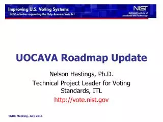 UOCAVA Roadmap Update