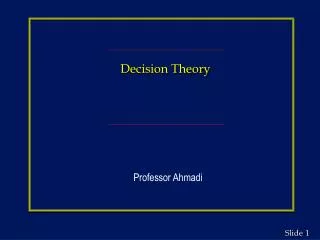 Decision Theory