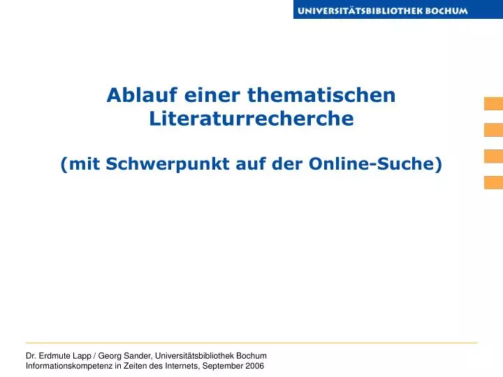 ablauf einer thematischen literaturrecherche mit schwerpunkt auf der online suche