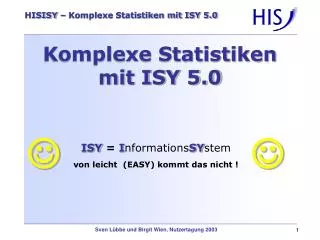 komplexe statistiken mit isy 5 0