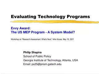 Evaluating Technology Programs