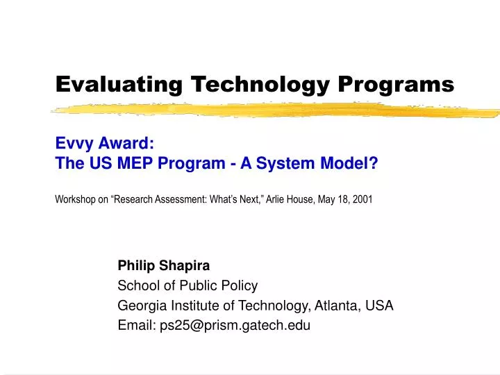 evaluating technology programs
