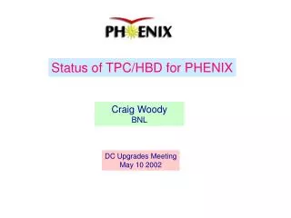 Status of TPC/HBD for PHENIX