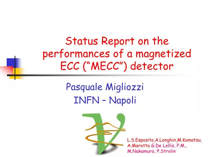 status report on the performances of a magnetized ecc mecc detector