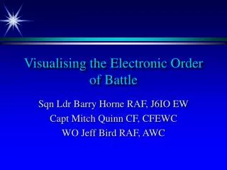 Visualising the Electronic Order of Battle