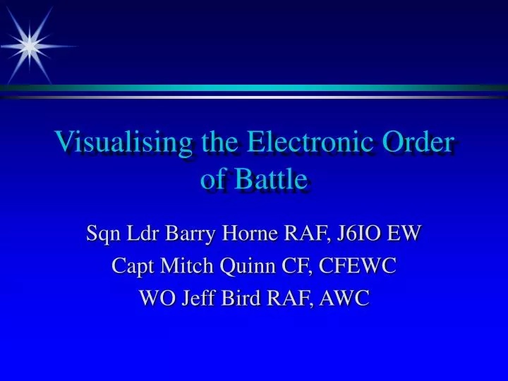 visualising the electronic order of battle