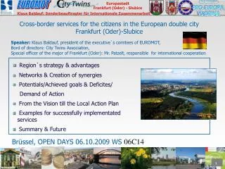 Cross-border services for the citizens in the European double city Frankfurt (Oder)-Slubice