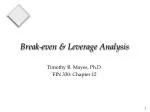 Break-even &amp; Leverage Analysis - slide 1