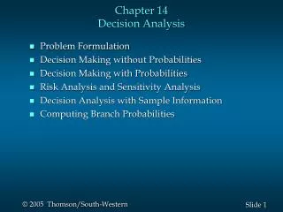 chapter 14 decision analysis