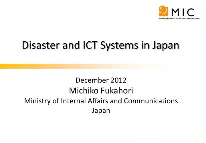 disaster and ict systems in japan
