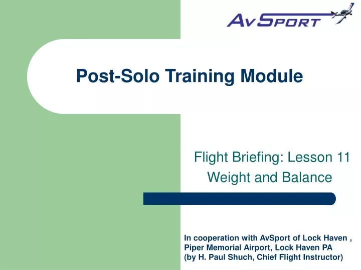 post solo training module