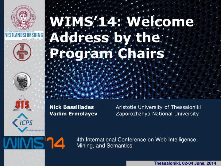 wims 14 welcome address by the program chairs