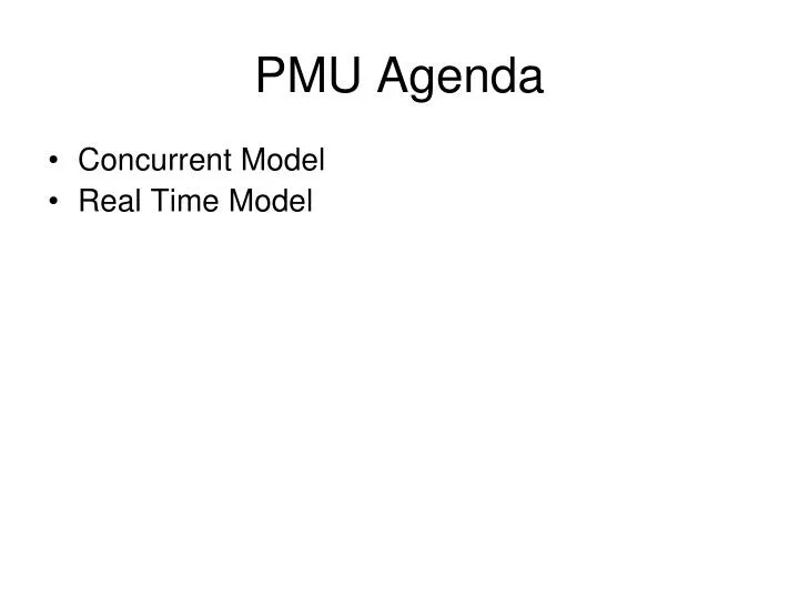 pmu agenda