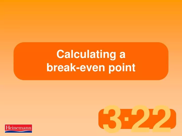 calculating a break even point