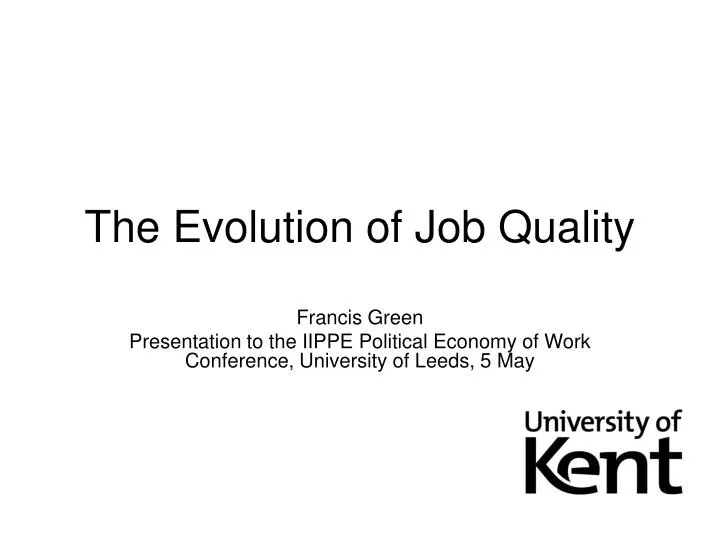 the evolution of job quality
