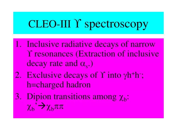 cleo iii spectroscopy