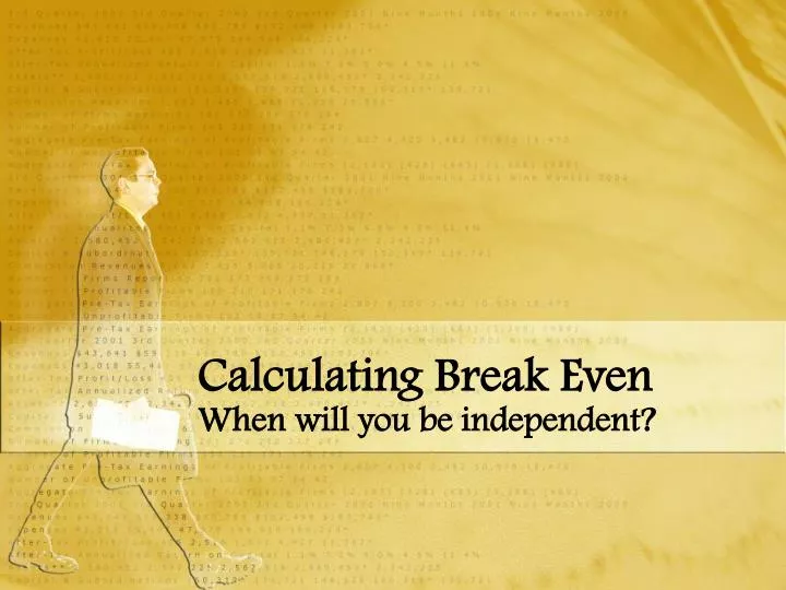 calculating break even