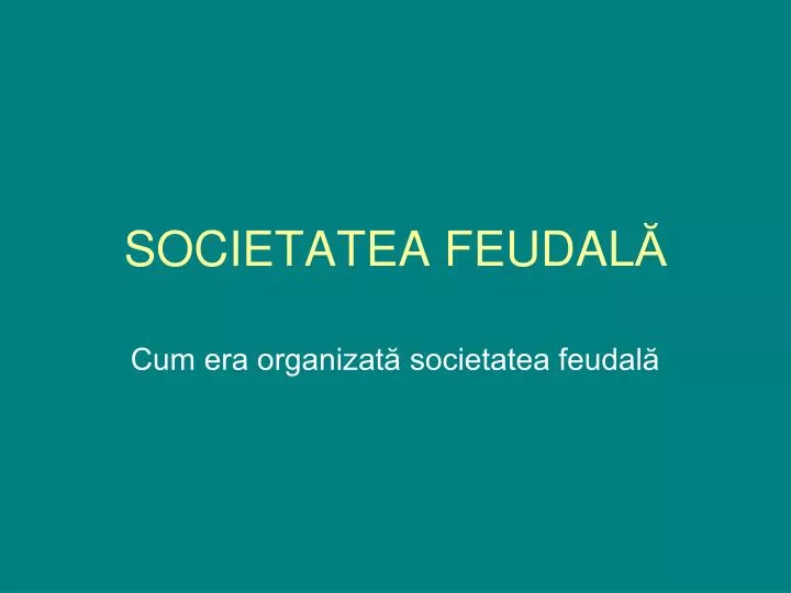 societatea feudal