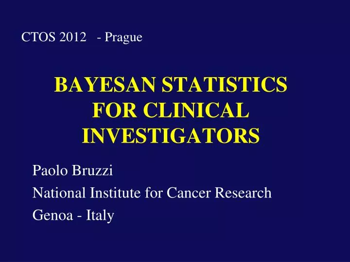 bayesan statistics for clinical investigators