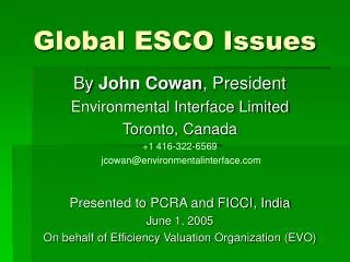 Global ESCO Issues