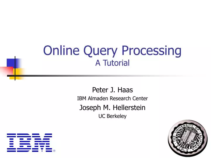 online query processing a tutorial