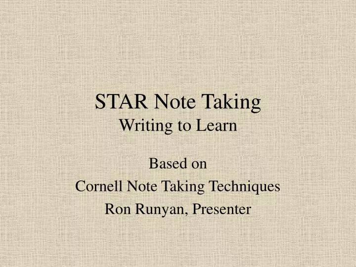 star note taking writing to learn
