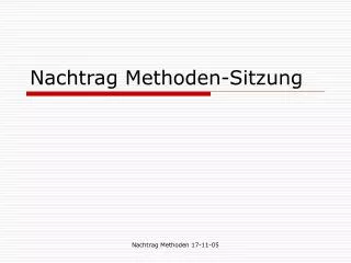 nachtrag methoden sitzung