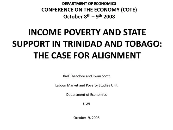 income poverty and state support in trinidad and tobago the case for alignment