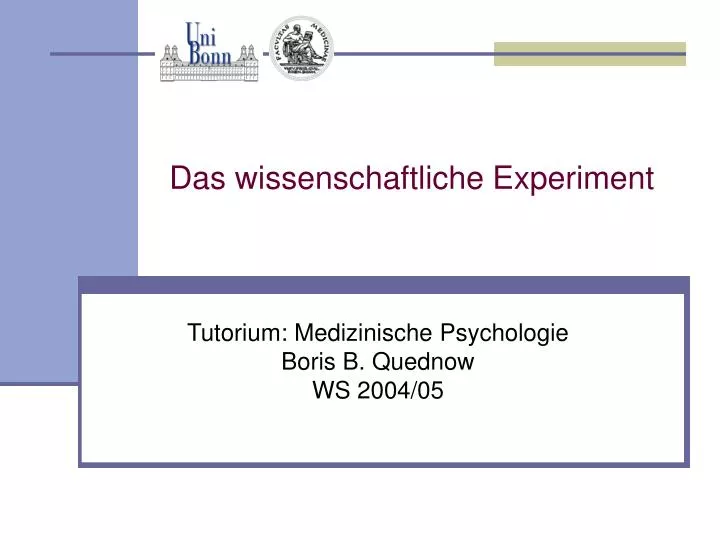 das wissenschaftliche experiment